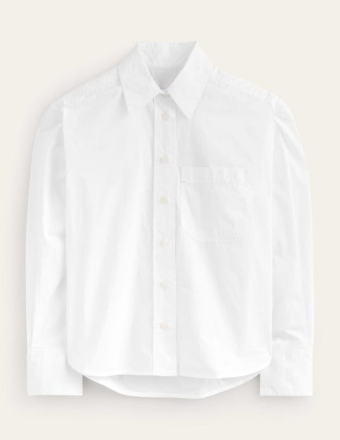 Relaxed Cotton-Poplin Shirt White Women Boden