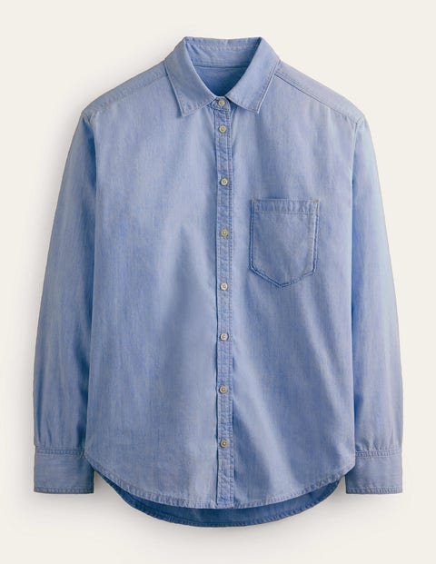 chemise décontractée en chambray femme boden, denim