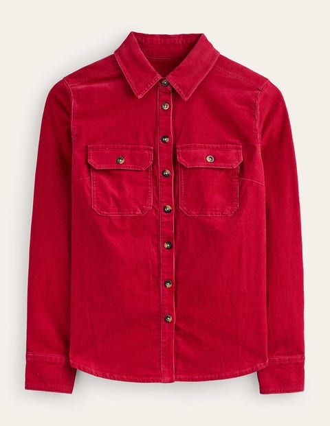 Straight-Fit Corduroy Shirt Red Women Boden