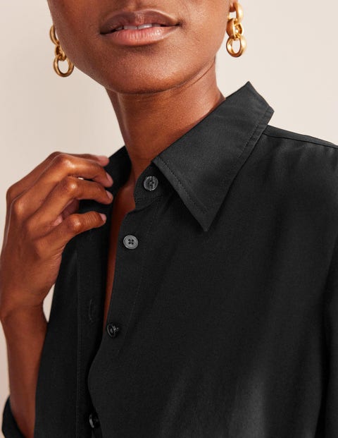 Sienna Silk Shirt - Black | Boden US