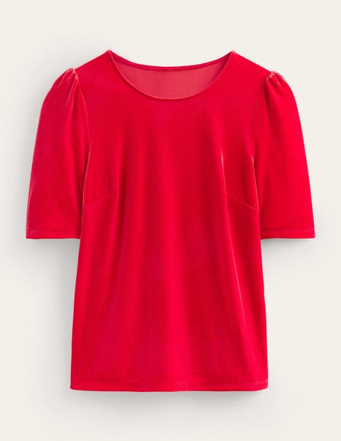 Velvet Party T-shirt Red Women Boden