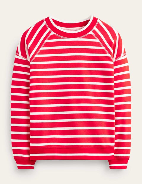 Boden Raglan Hotch Sweatshirt Red, Ivory Women