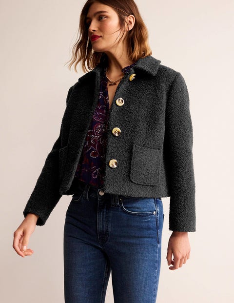 Rye Cropped Jacket Black Women Boden, Black