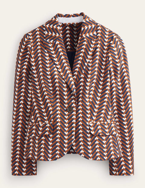 The Canonbury Printed Blazer Brown Women Boden