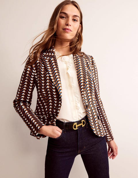 Der Canonbury Blazer mit Muster Damen Boden, Kürbis, Chevron Geo