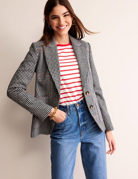 Marylebone Tweed Blazer Multi Women Boden, Hotchpotch Check