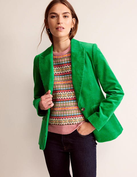 The Marylebone Cord Blazer Highland Green Women Boden, Highland Green