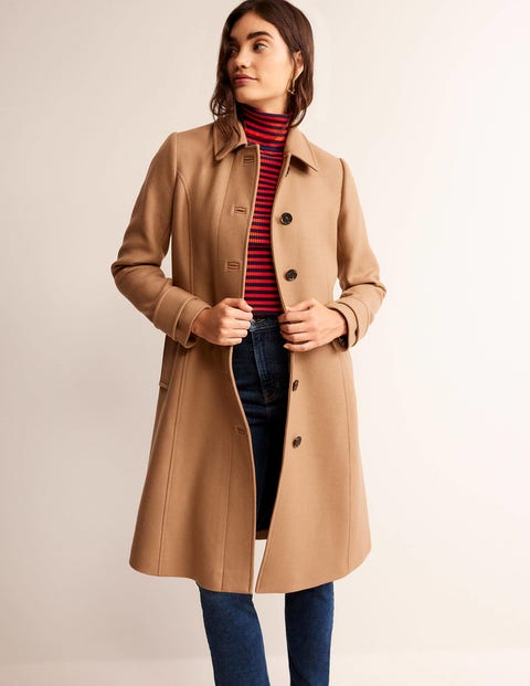 Durham Wool Collared Coat - Camel | Boden UK