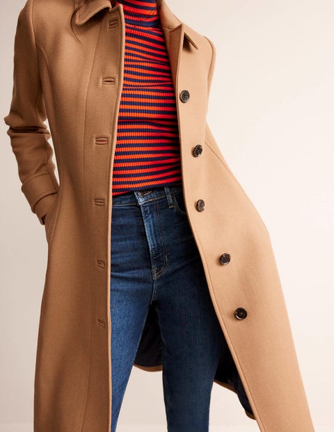 Durham Wool Collared Coat - Camel | Boden US