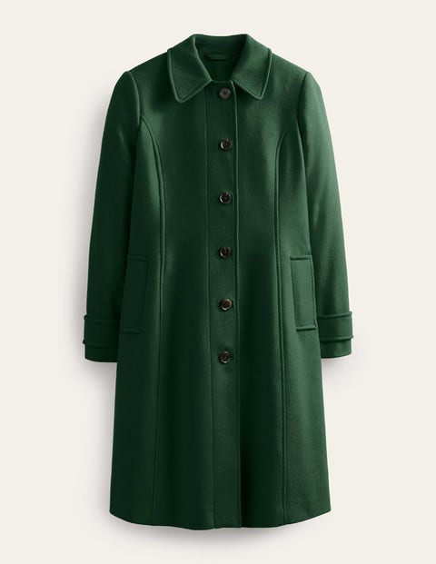 Boden Durham Wool Collared Coat Chatsworth Green Women