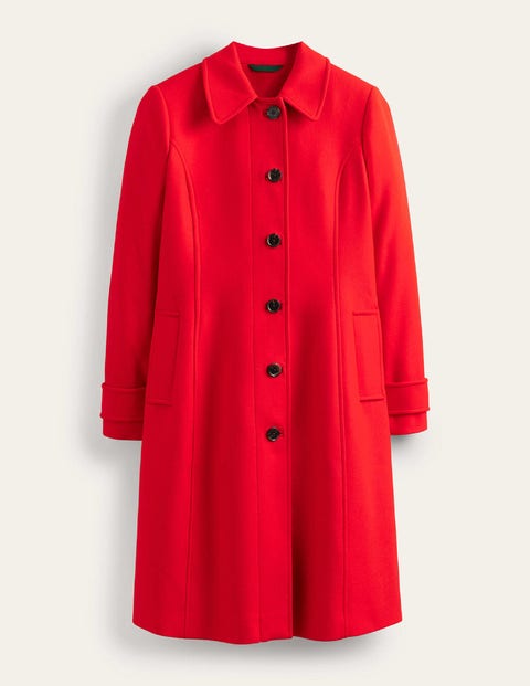 Boden Durham Wool Collared Coat Red Women