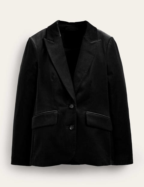 Boden The Marylebone Velvet Blazer Black Women