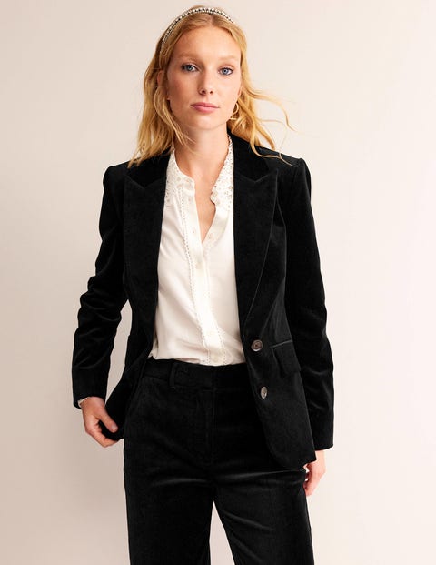 The Marylebone Velvet Blazer - Black