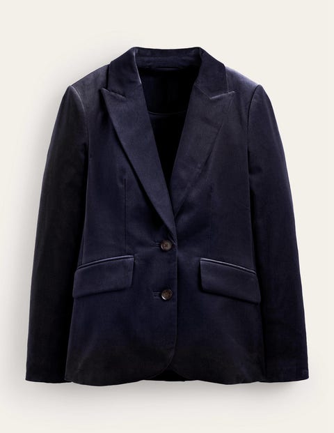 Boden The Marylebone Velvet Blazer Navy Women