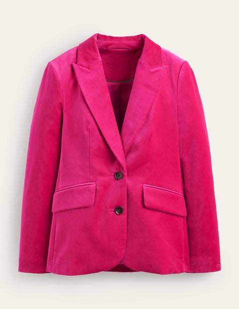 Boden The Marylebone Velvet Blazer Vibrant Pink Women