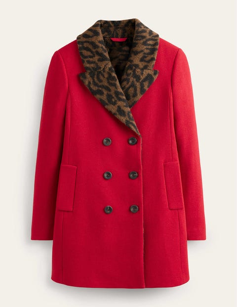 Boden Double-breasted Wool Coat Brilliant Red Women