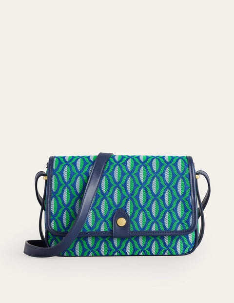 Structured Crossbody Bag - Green Geo