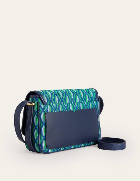 Structured Crossbody Bag - Green Geo