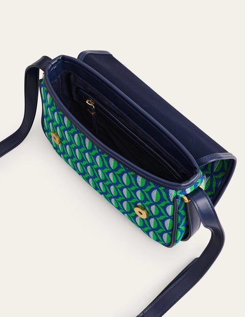 Structured Crossbody Bag - Green Geo