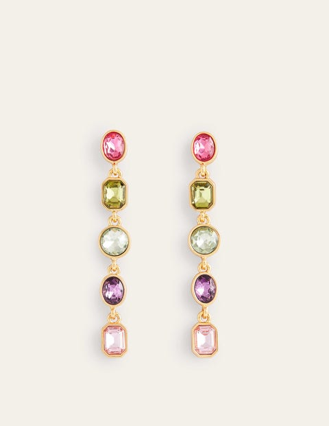 Jewelled Drop Earrings - Pink Multi | Boden UK