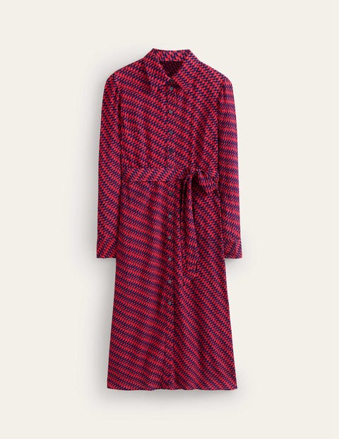 Boden Kate Midi Shirt Dress Pop Peony, Geo Fall Women