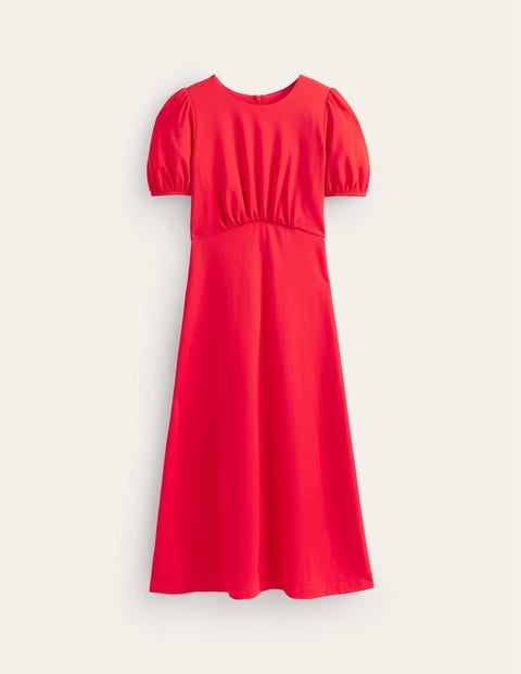 Nancy Ponte Midi Dress - Poppy Red | Boden US