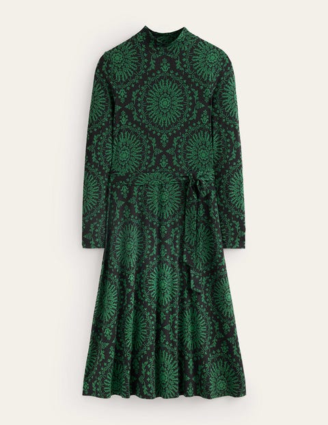 Boden Alberta Jersey Midi Dress Amazon Green, Artizan Geo Women