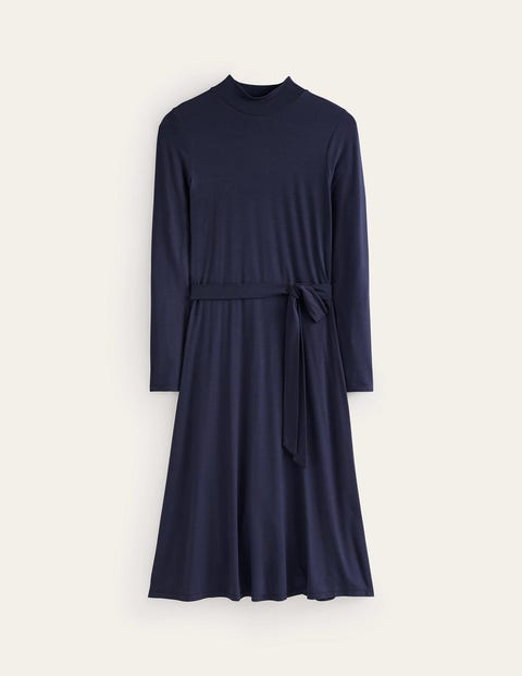 BODEN ALBERTA JERSEY MIDI DRESS NAVY WOMEN BODEN