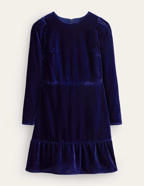 Boden Velvet Short Dress Sapphire Blue Women