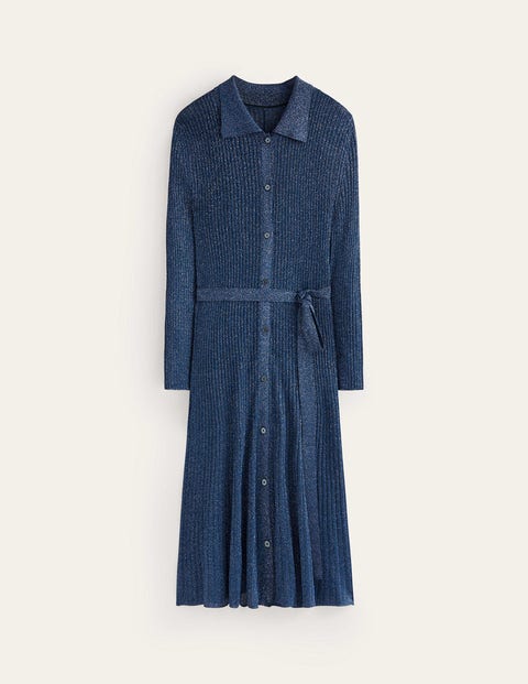 Faye Sparkle Knitted Dress Blue Women Boden