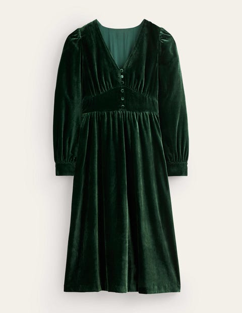 Boden Elise Velvet Midi Dress Chatsworth Green Women