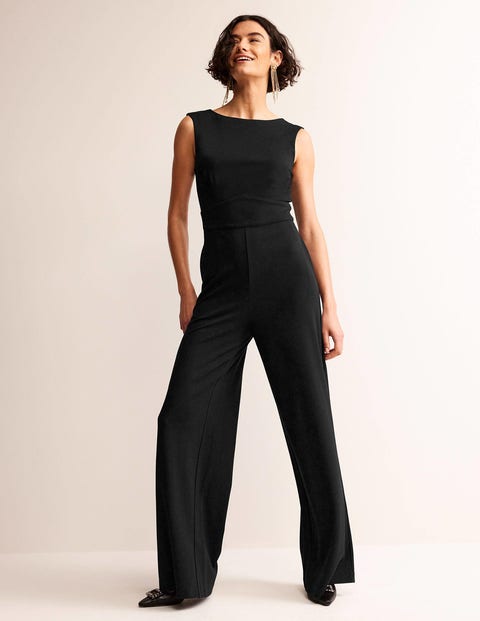Sleeveless Ponte Jumpsuit Black