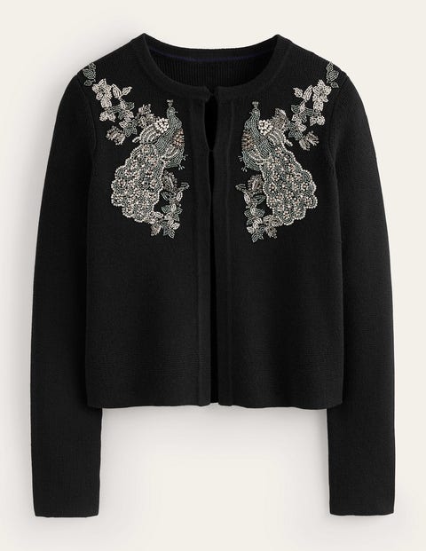 Boden Embellished Knitted Jacket Black Women