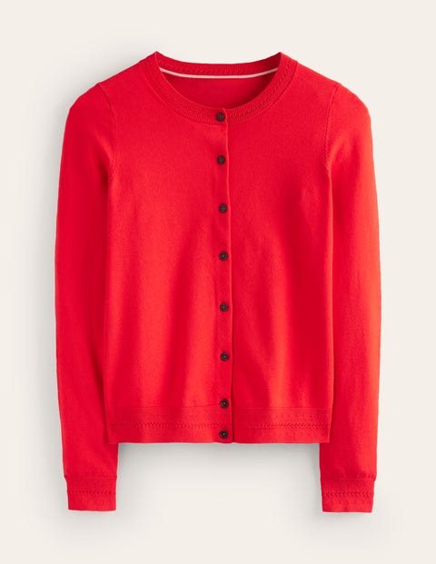 Boden Catriona Cotton Cardigan Poppy Red Women