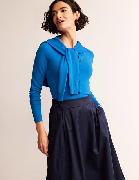 Leuchtendes Blau, Catriona Baumwoll-Strickjacke, Damen, Boden, Leuchtendes Blau