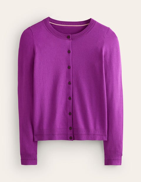 Boden Catriona Cotton Cardigan Hyacinth Violet Women