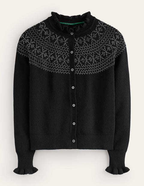 Boden Embellished Yoke Cardigan Black Women