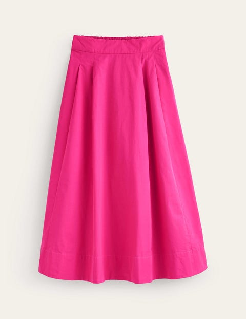 Taffeta Pull-on Midi Skirt - Vibrant Pink | Boden UK