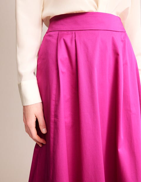 Isabella Cotton Sateen Skirt - Rose Violet