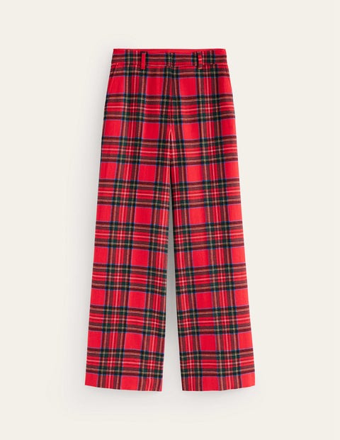 Boden Check Trousers Red Tartan Check Women