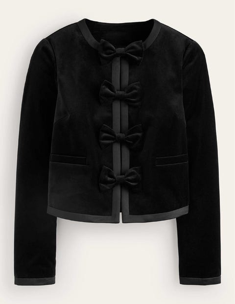 Boden Bow Edge To Edge Jacket Black Women