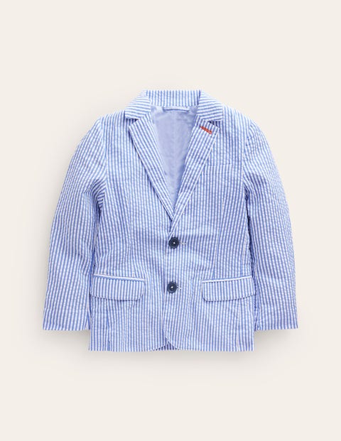 Eleganter Blazer Jungen Boden, Vintage-Blau, Naturweiß Streifen