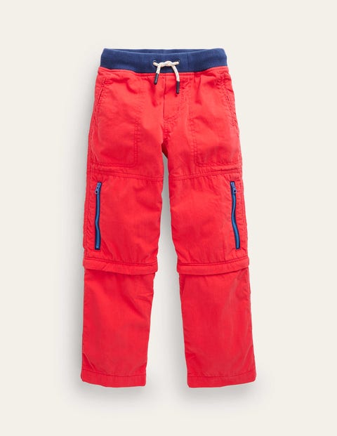 Zip-off Techno Trousers Red Boys Boden