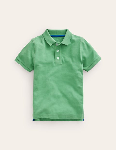 Pique Polo Shirt Green Boys Boden