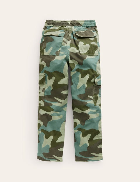 Cargo Pull-on Trousers - Rosemary Green Camo | Boden UK