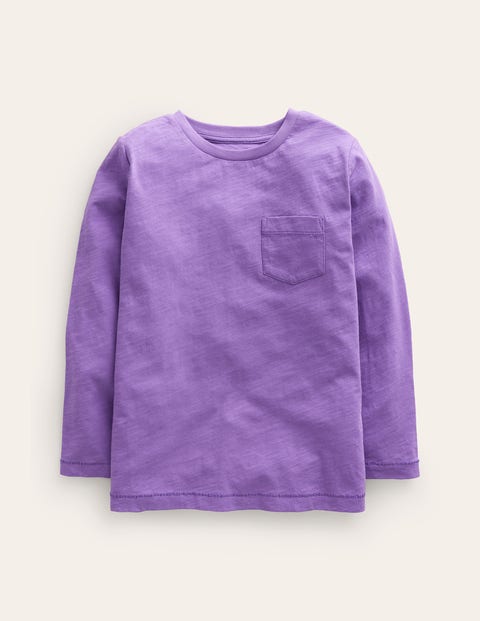 Mini Boden Kids' Long-sleeved Washed T-shirt Crocus Purple Girls Boden