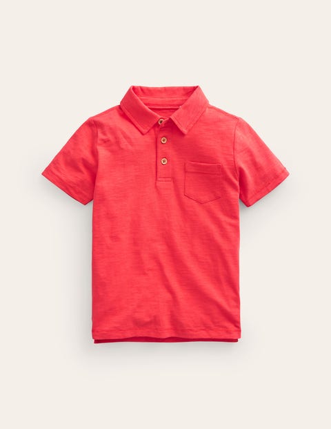 Slubbed-Jersey Polo Shirt Red Boys Boden