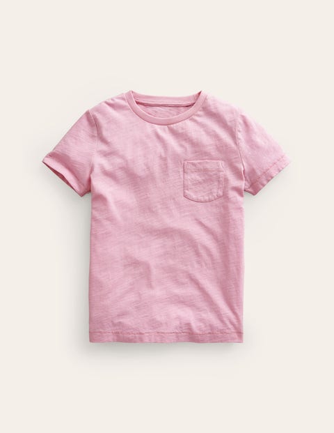 Washed Slub T-shirt Pink Boys Boden