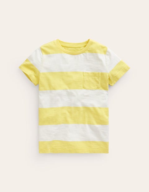 Washed Slub T-shirt Yellow Boys Boden