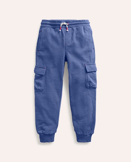Mini Boden Kids' Garment-dyed Cargo Pants Starboard Blue Boys Boden